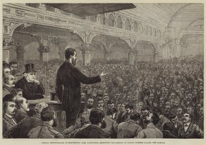 Liberal Demonstration at Manchester, Lord Hartington addressing the Meeting at Pomona Gardens Palace