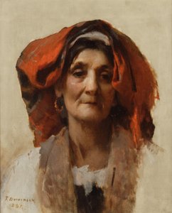 Head of an Italian Woman by Frank Duveneck