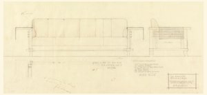 Living Room Davenport, Henry J. Allen Residence, Wichita, Kansas by Frank Lloyd Wright