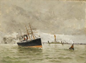 New York: Entering the Harbor, 1887 by Frank Myers Boggs