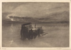 The Timber Raft on the Rhine, 1898 by Frank Short