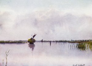 Norfolk Broads: Hay-Boat on Hickling Broad by Frank Southgate
