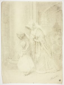 Lady and Girl in Church