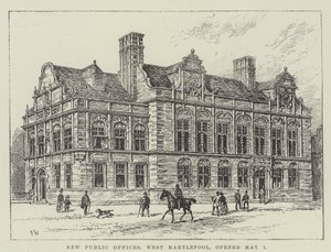 New Public Offices, West Hartlepool, opened 1 May by Frank Watkins