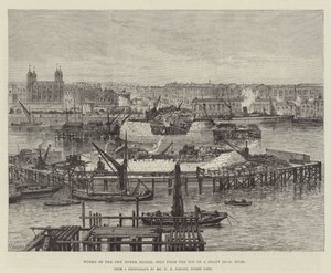 Works of the New Tower Bridge, seen from the Top of a Shaft 100ft High by Frank Watkins