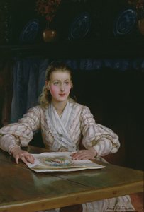 Young Girl Looking at a Print, 1889