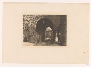 View of the Porte de St. Malo in Dinan (Ten Etchings, Drawn and Engraved by F. Bonvin, Painter) by François Bonvin