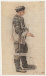 The Stretcher Bearer (Study for Le Couvreur Tombé) by François Bonvin