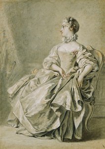 A Young Woman Seated in Profile to the Left by François Boucher
