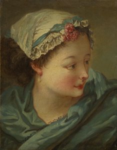 Head of a Young Woman, early 1730s by François Boucher