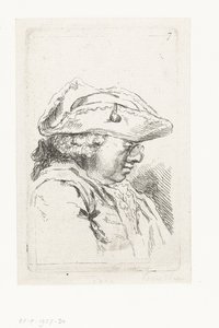 Head of a Man with Glasses and Tricorne (series title) by François Boucher