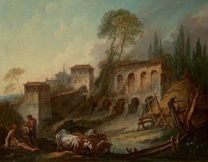 Imaginary Landscape with the Palatine Hill from Campo Vaccino by François Boucher