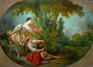 The decoy bird, also called The bird caught in the nets by François Boucher