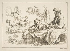 Sheet of Sketches by François Boucher