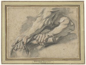 Studies of two forearms by François Boucher