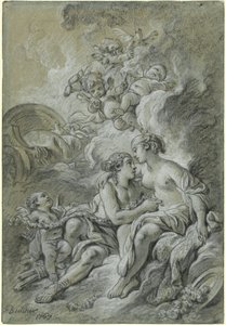 Venus Leaning on Her Dear Adonis by François Boucher