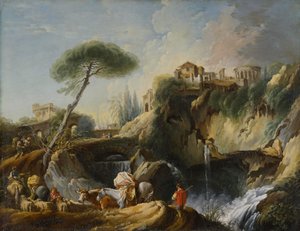View of Tivoli with the Temple of Vesta by François Boucher