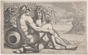 River gods reclining before a seascape by François Bourlier