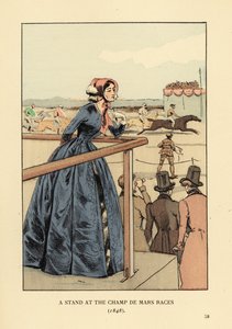 Woman Watching the Horse Race at Champ de Mars Racetrack
