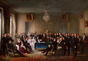 François-Guillaume Andrieux Reading his Tragedy Junius Brutus in the Foyer