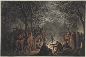 Camp of the Cossacks Outside the Muiderpoort in Amsterdam, 1813 by François Joseph Pfeiffer (II)