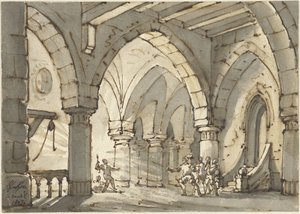 Scene from the Play Don Luis de Vargas by François Joseph Pfeiffer (II)