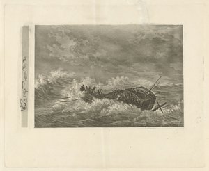 Stormy Sea with Sinking Ship by François Joseph Pfeiffer (II)