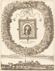 The View of Pont Neuf; Louis XIV King of France and Navarre by François Le Febvre