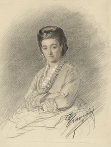 Seated Lady, Arms Crossed by François Louis Français (signed by artist)