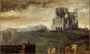The Butte Montmartre with the Sacré-Coeur under Construction, ca. 1890 by François Marius Borrel
