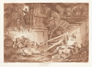 The Tumble by François Philippe Charpentier after Jean Honoré Fragonard, published by Pierre François Basan