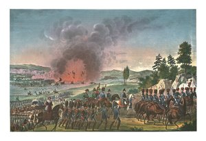 Retreat of the French after the battle of Leipzig, 19 October 1813, c1850 by François Pigeot
