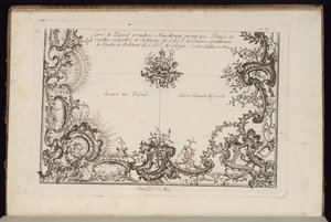 Two Quarters of a Ceiling, New Book of Irregular Ceilings by François de Cuvilliés the Elder