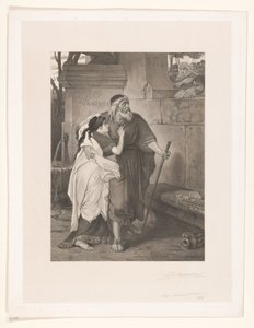 Blind Oedipus Led by Antigone by François de Meersman (signed by artist)