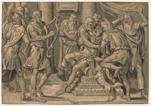 David Playing the Harp before Saul, 1555 by Frans Floris