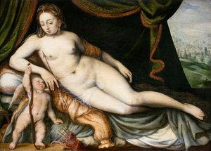 Venus and Cupid by Frans Floris I