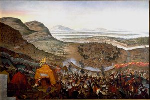 View of the Battle of Vienna on 12/09/1683 on the Hill of Kahlenberg by Frans Geffels