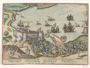 Capture of Fort Rammekens, 1573 by Frans Hogenberg