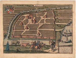 Map of Moscow of the 16th Century From: Civitates Orbis Terrarum by Frans Hogenberg