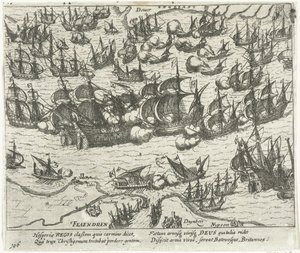 The sinking of the Spanish Armada in 1588, 1613-1615 by Frans Hogenberg