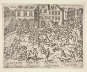 How the Citizens of Amsterdam Drove the Troops Out of the City by Frans Hogenberg