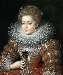Portrait of Queen Elisabeth of France, Queen Consort of Spain by Frans II Pourbus