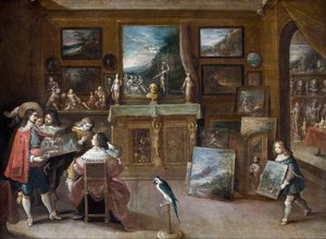 A Visit to the Art Dealer by Frans II the Younger Francken