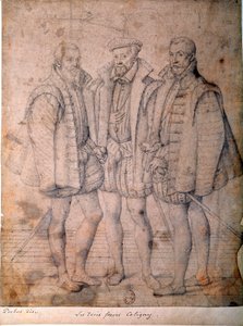 Portrait of the Three Coligny: Cardinal Odet, Gaspard, and Francois by Frans I Pourbus