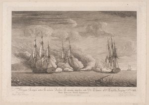 The Brig Lougen Attacked at St. Thomas, March 3, 1801 by Frans Martin Dodt