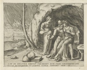 Lot and His Daughters (series title: History of Lot) by Frans Menton
