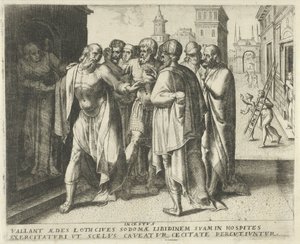Lot Urges the Crowd to Calm Down (Incestus) (History of Lot) by Frans Menton