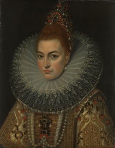 Portrait of Archduchess Isabella Clara Eugenia (1566-1633), Infanta of Spain by Frans Pourbus (II) (workshop of)