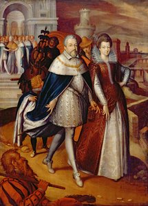 Portrait of Ferdinand I Grand Duke of Tuscany, and his Niece Marie, future wife of Henri IV by Frans Pourbus the Younger