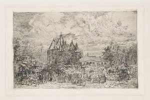 View of the Nieuwmarkt, Amsterdam by Frans Schikkinger